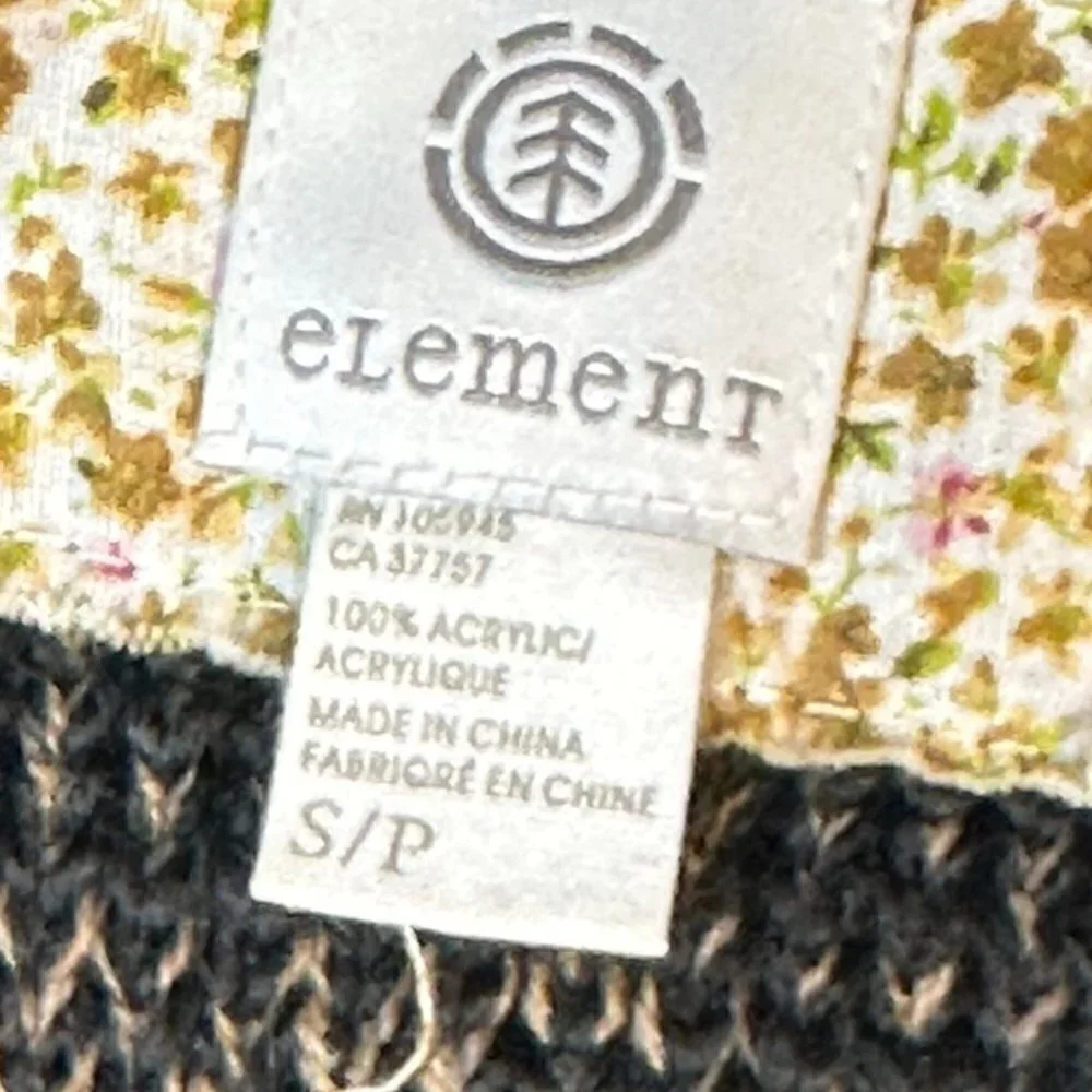 Elements Skateboards Brown Vintage Sweater Size Small Petite Cardigan jacket